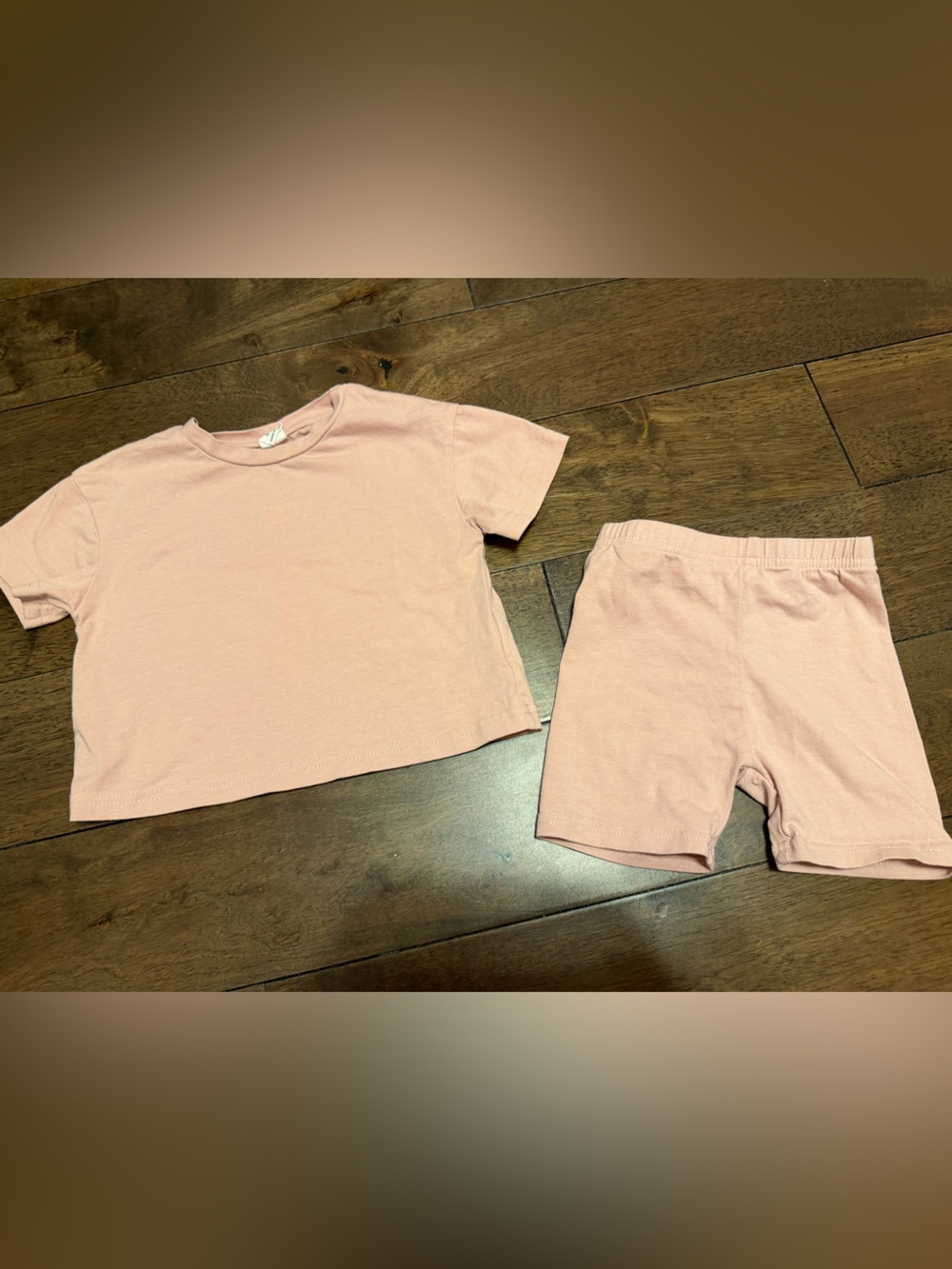 Kids Short Sleeve Tee & Shorts Set - Light Pink